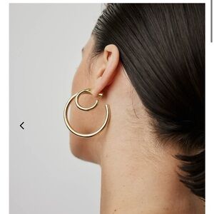 Jennifer Fisher 1.5” Double Lilly Baby Hoops $350 Gold